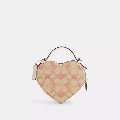 Coach Outlet Heart Crossbody In Signature Canvas With Heart Print