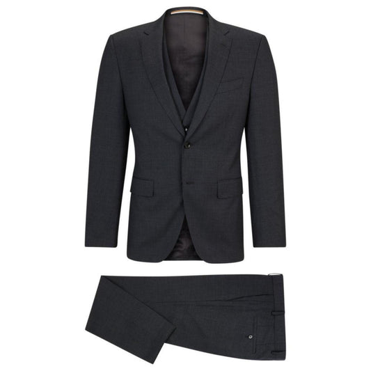 Slim-fit suit in houndstooth virgin wool