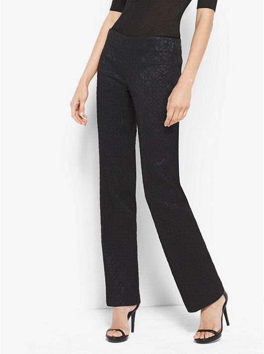 Metallic Stretch-Jacquard Pants