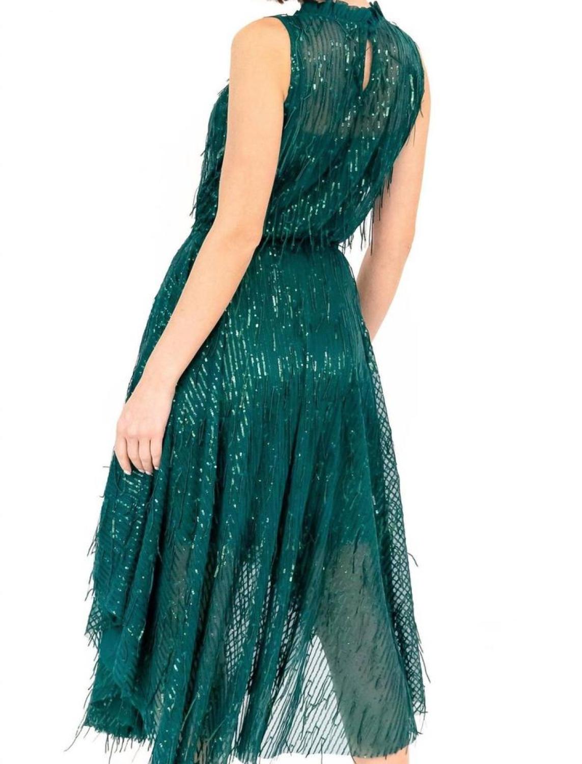 Shentel Dress In Glitter Pine