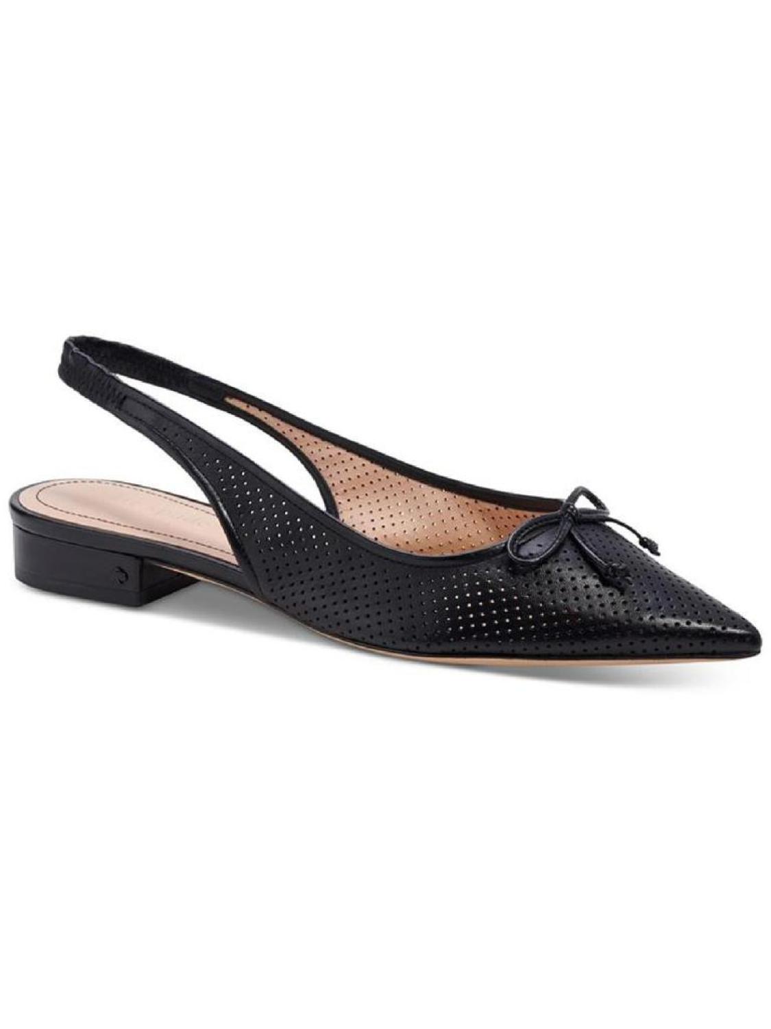 Veronica Womens Leather Perforated Slingbacks