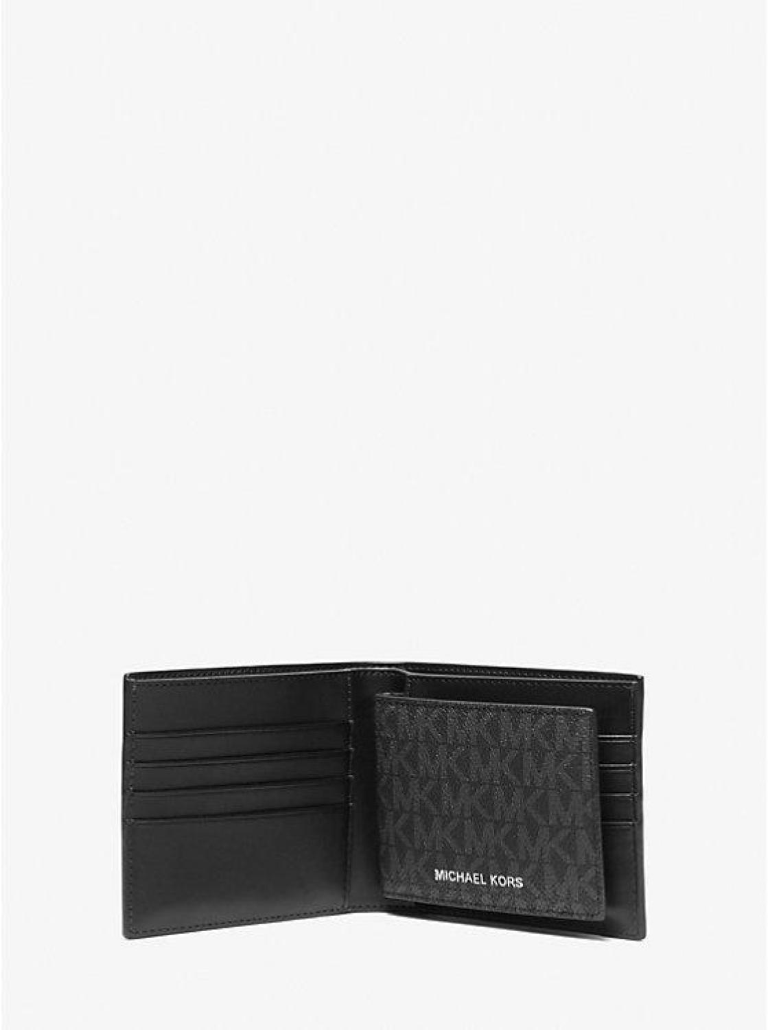 Signature Logo and Stripe Wallet With Passcase Gift Set