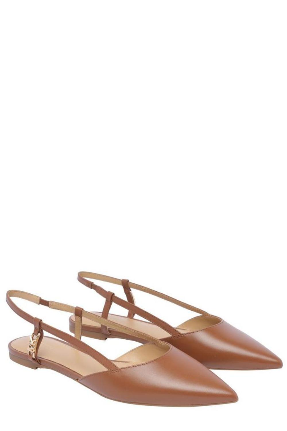 Michael Michael Kors Logo Plaque Pointed-Toe Flat Shoes