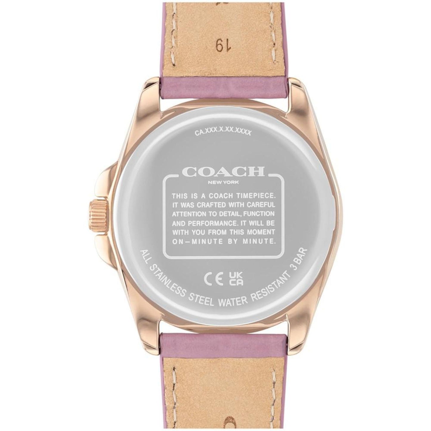 Women's Greyson Signature Embossed Purple Leather Watch 36mm