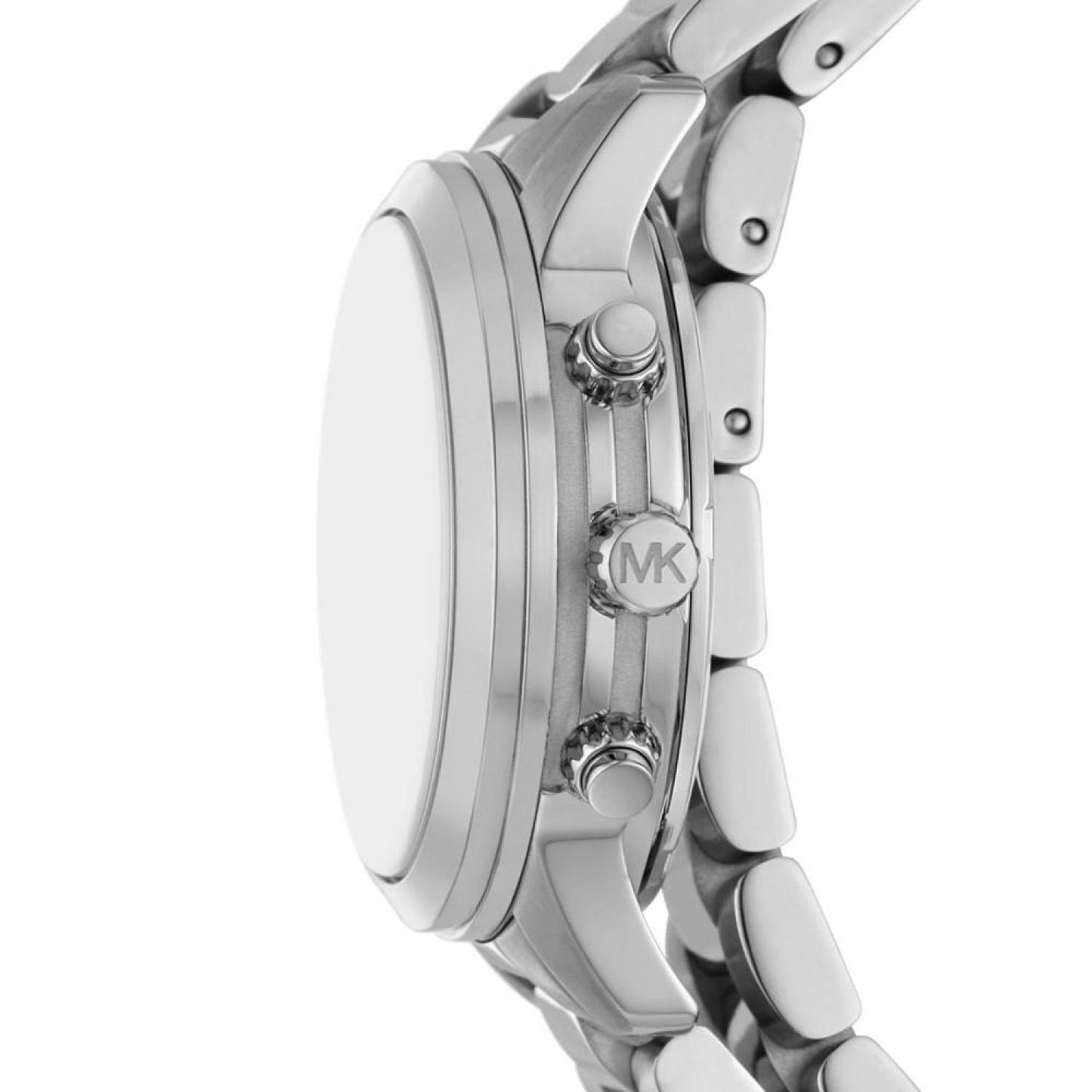 Women's Runway Chronograph Silver-Tone Stainless Steel Double Wrap Bracelet Watch 34mm