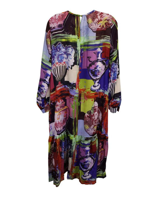 Weekend Max Mara Cassino Printed Midi Dress in Multicolor Silk