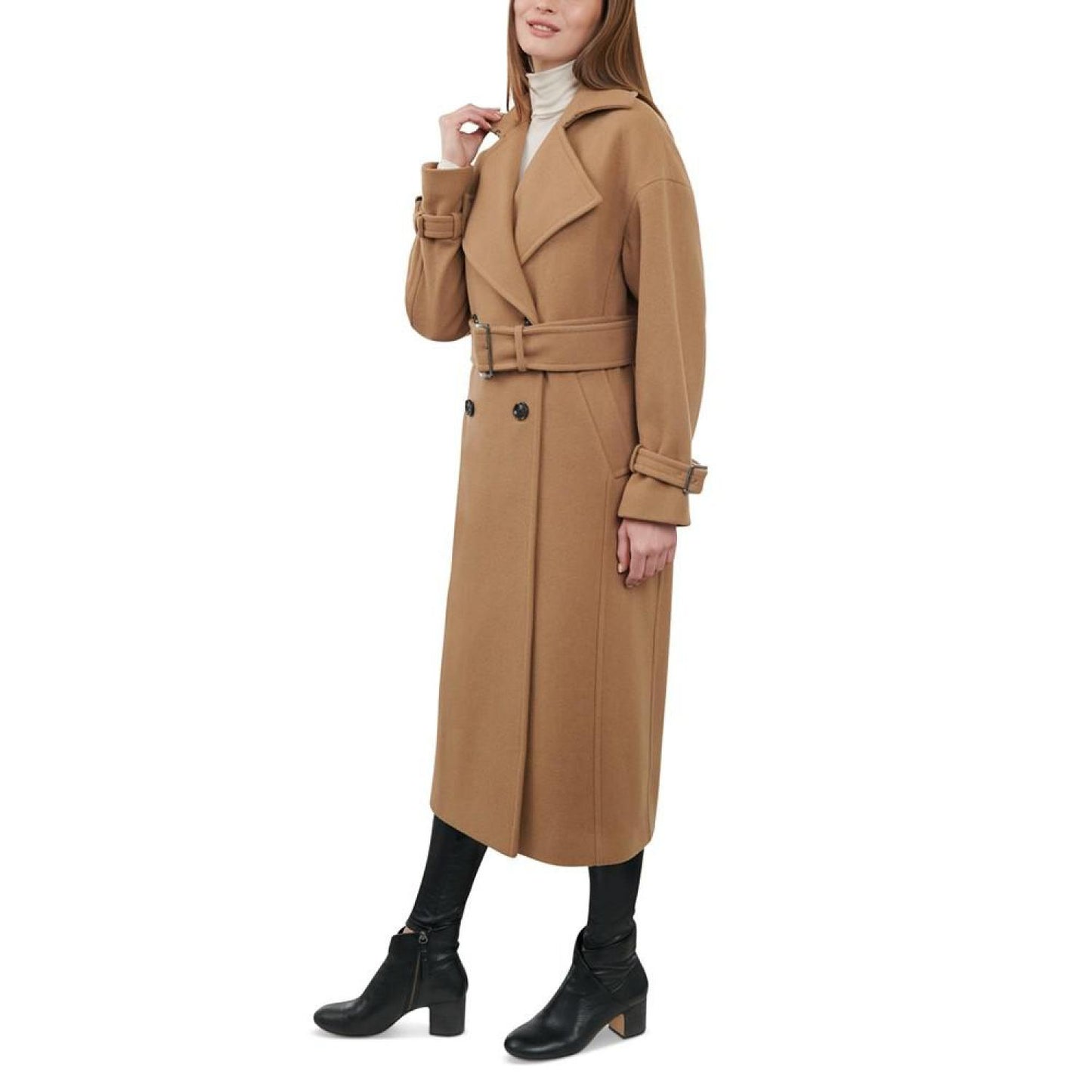 Women's Double-Breasted Belted Maxi Coat