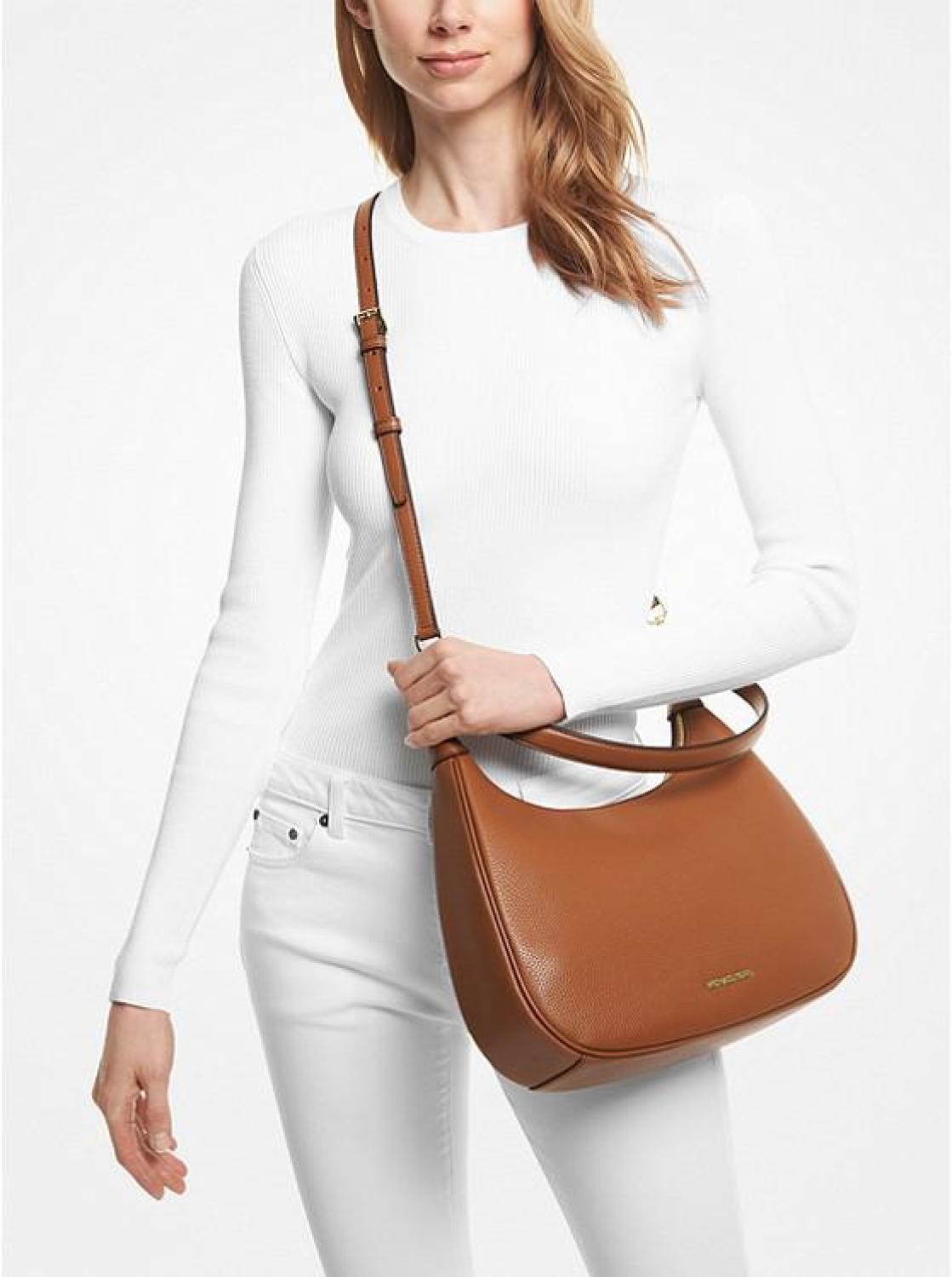 Cora Large Pebbled Leather Shoulder Bag