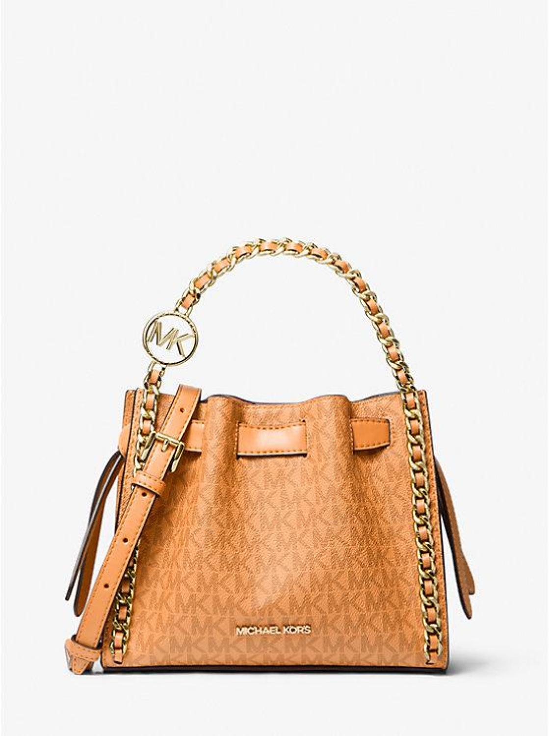 Mina Small Signature Logo Chain Crossbody