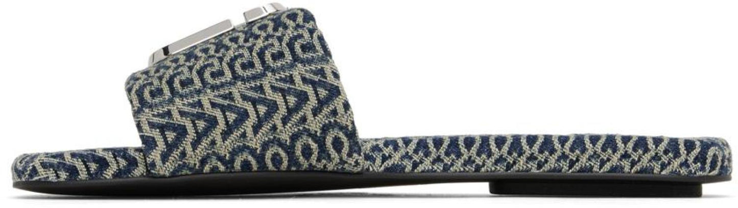 Blue 'The J Marc Washed Monogram' Sandals