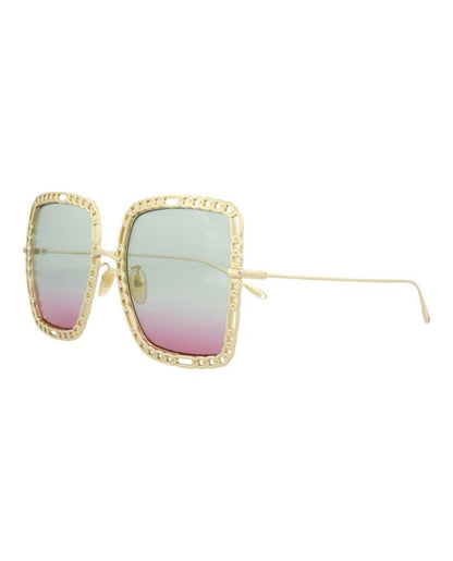 Square-Metal Frame Sunglasses