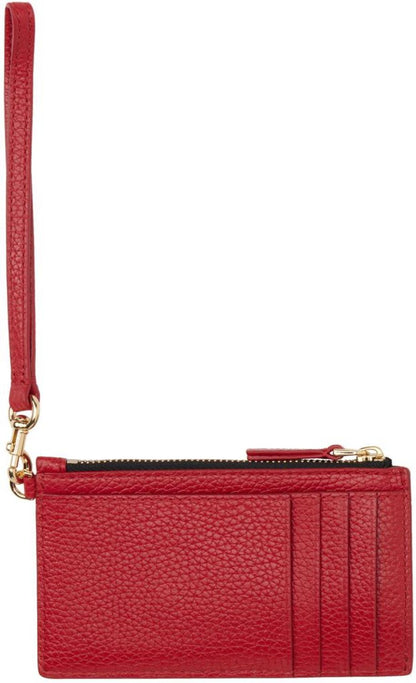 Red 'The Leather Top Zip Wristlet' Wallet