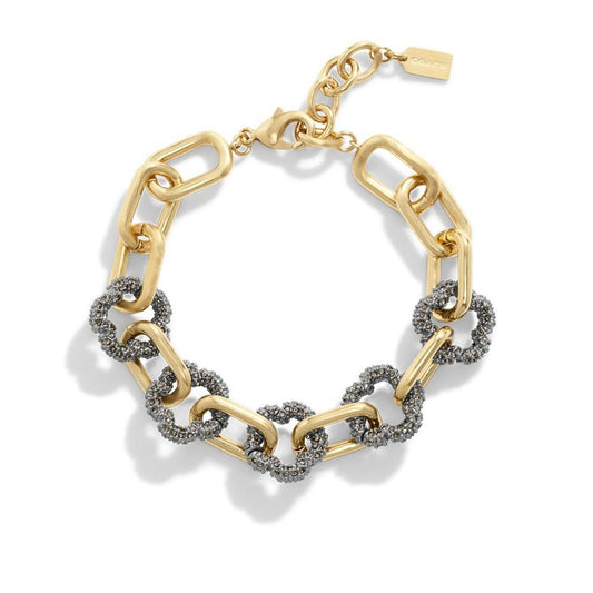 Faux Stone Signature Pave Tea Rose Link Bracelet