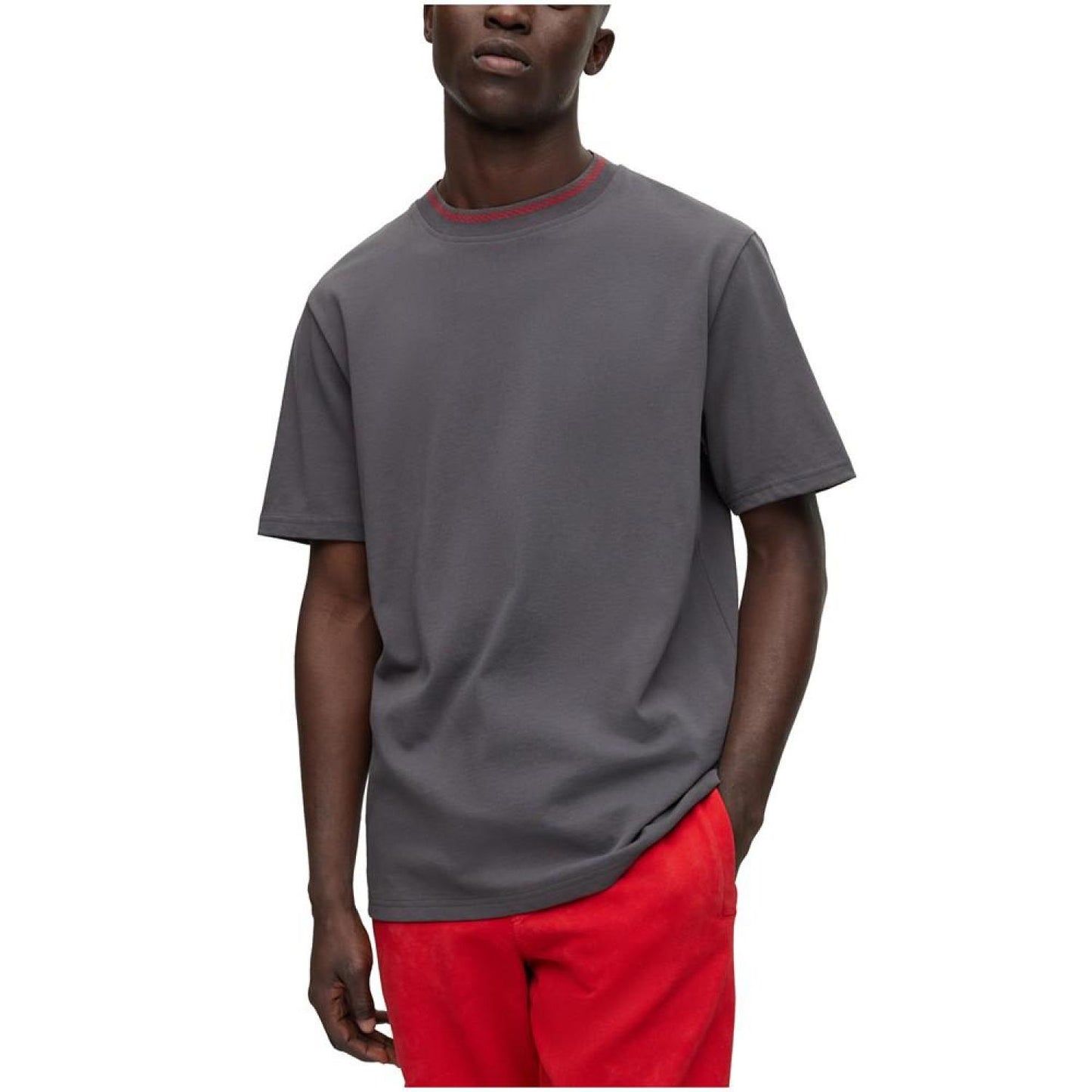 Men's Detailed Collarband Relaxed-Fit T-shirt