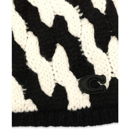 Women's Two-Tone Cable-Knit Beanie