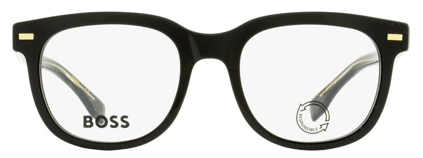 Hugo Boss Men's Eco Acetate Eyeglasses B1444N 807 Black 52mm