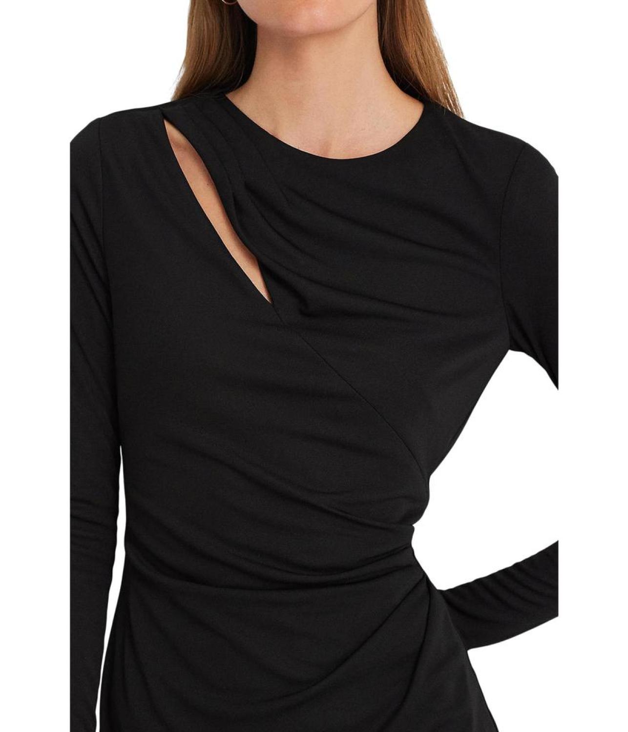 Pleated Stretch Jersey Cocktail Dress