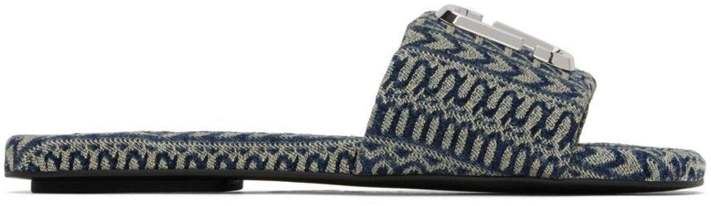 Blue 'The J Marc Washed Monogram' Sandals