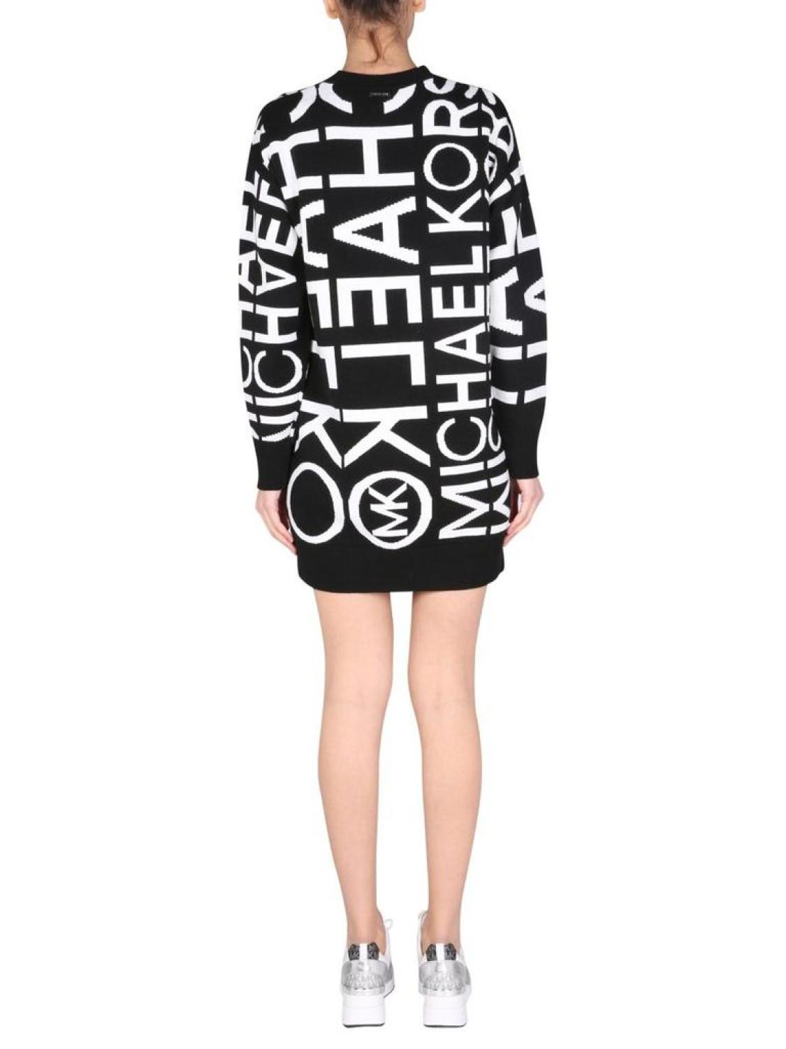 Michael Michael Kors Logo Intarsia Crewneck Dress