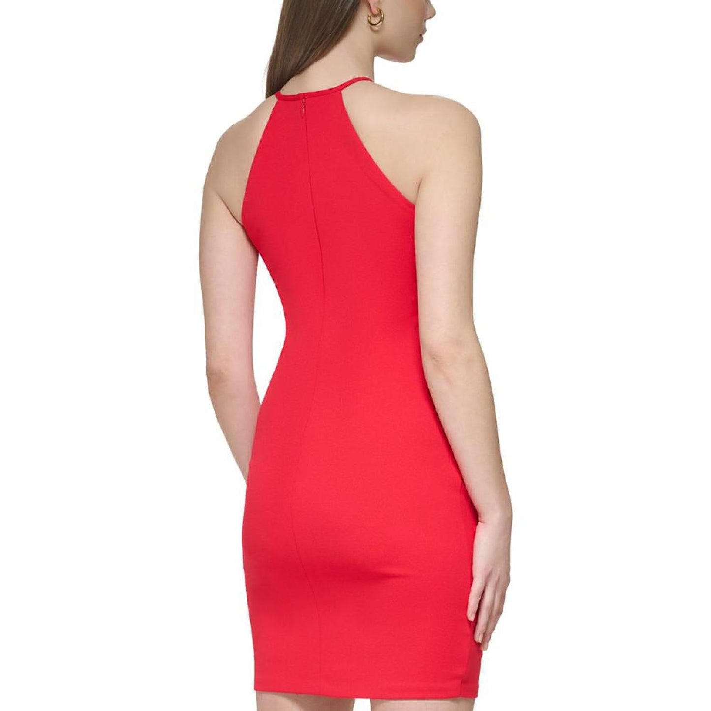 Keyhole Scuba Crepe Sheath Dress