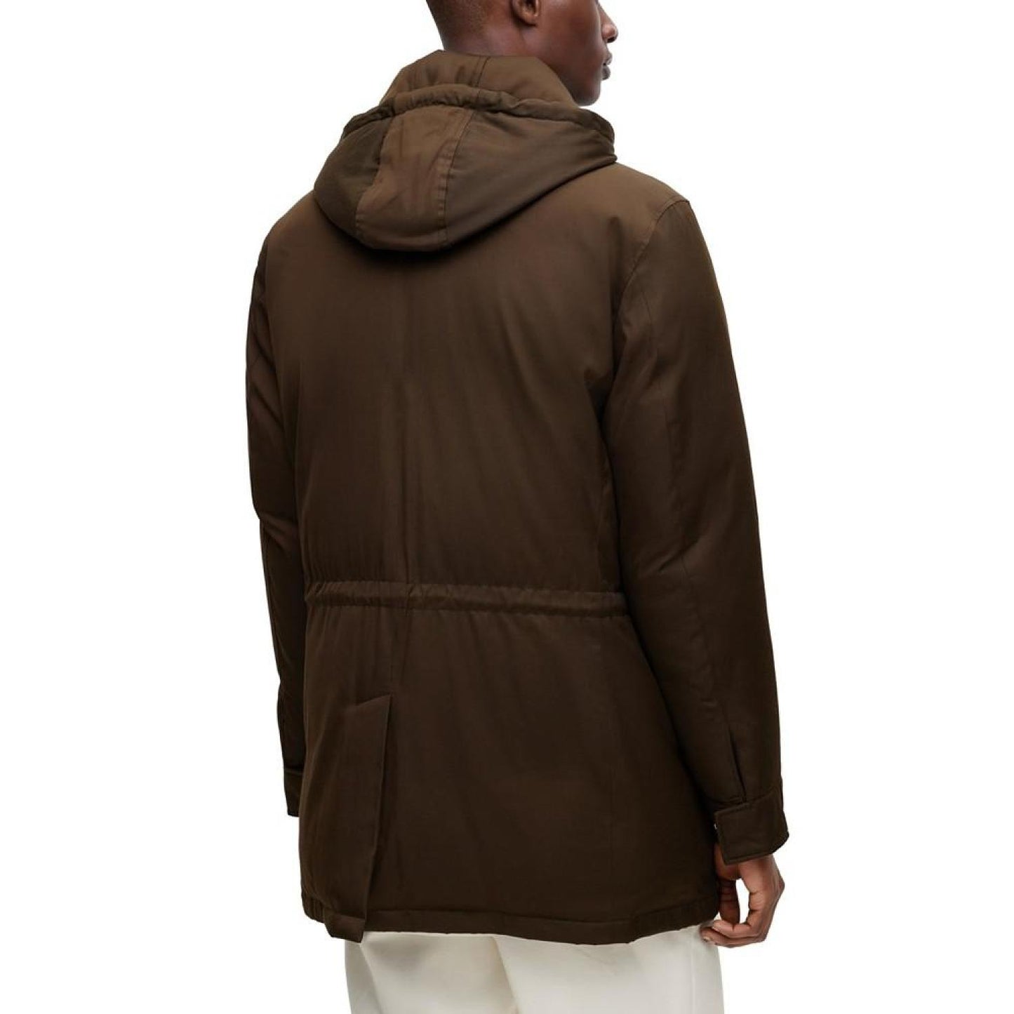 Men's Down-Filled Logo Patch Hooded Jacket