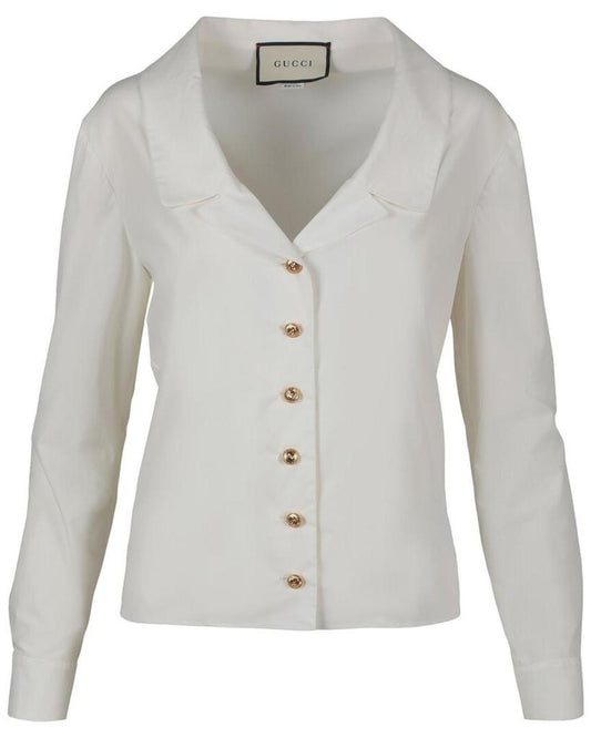 Gucci Poplin Brooch Top