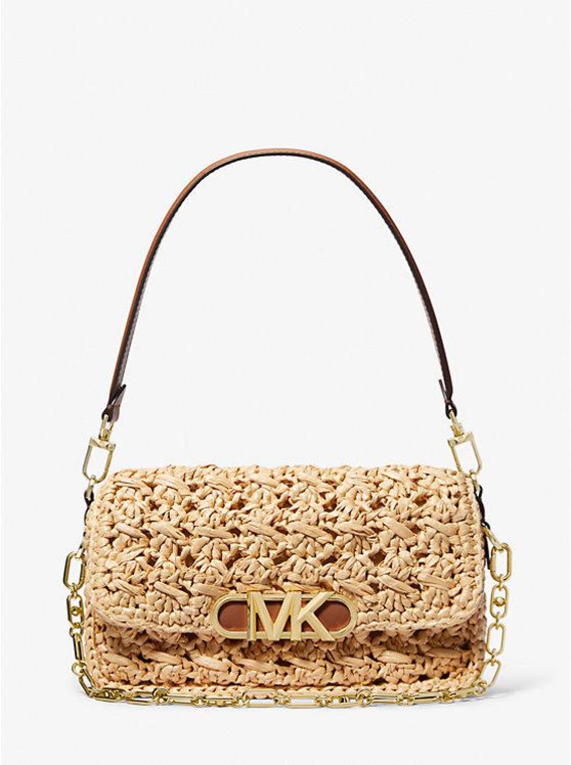 Parker Medium Woven Straw Shoulder Bag