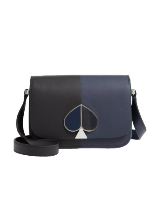 Nicola Bicolor Small Flap Shoulder Bag In Black/blzrb 972