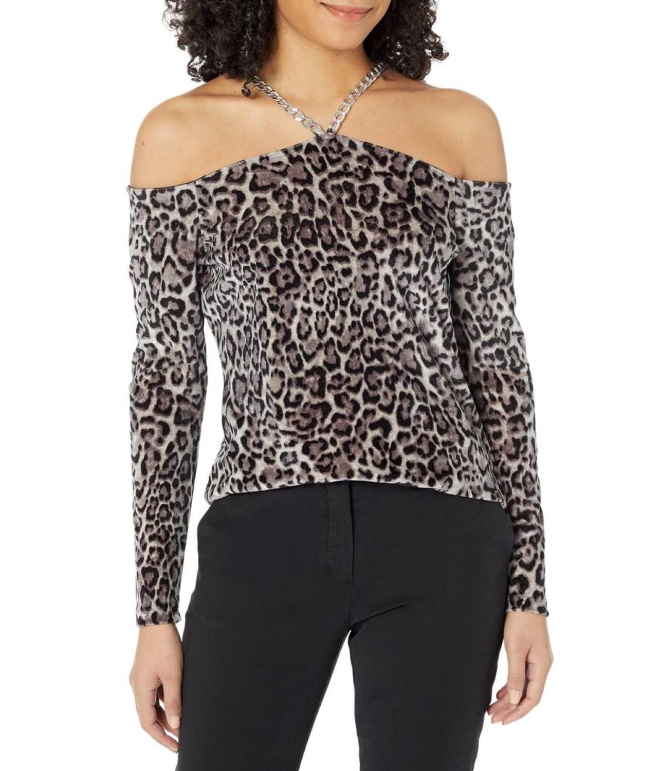 Velvet Chain Cold-Shoulder