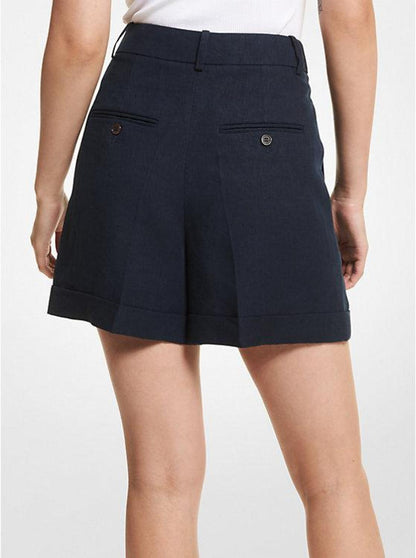 Linen Pleated Shorts