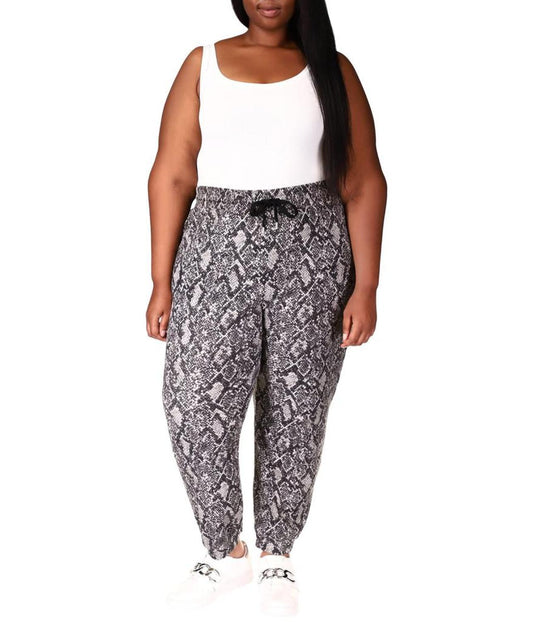 Plus Size Python Waffle Joggers