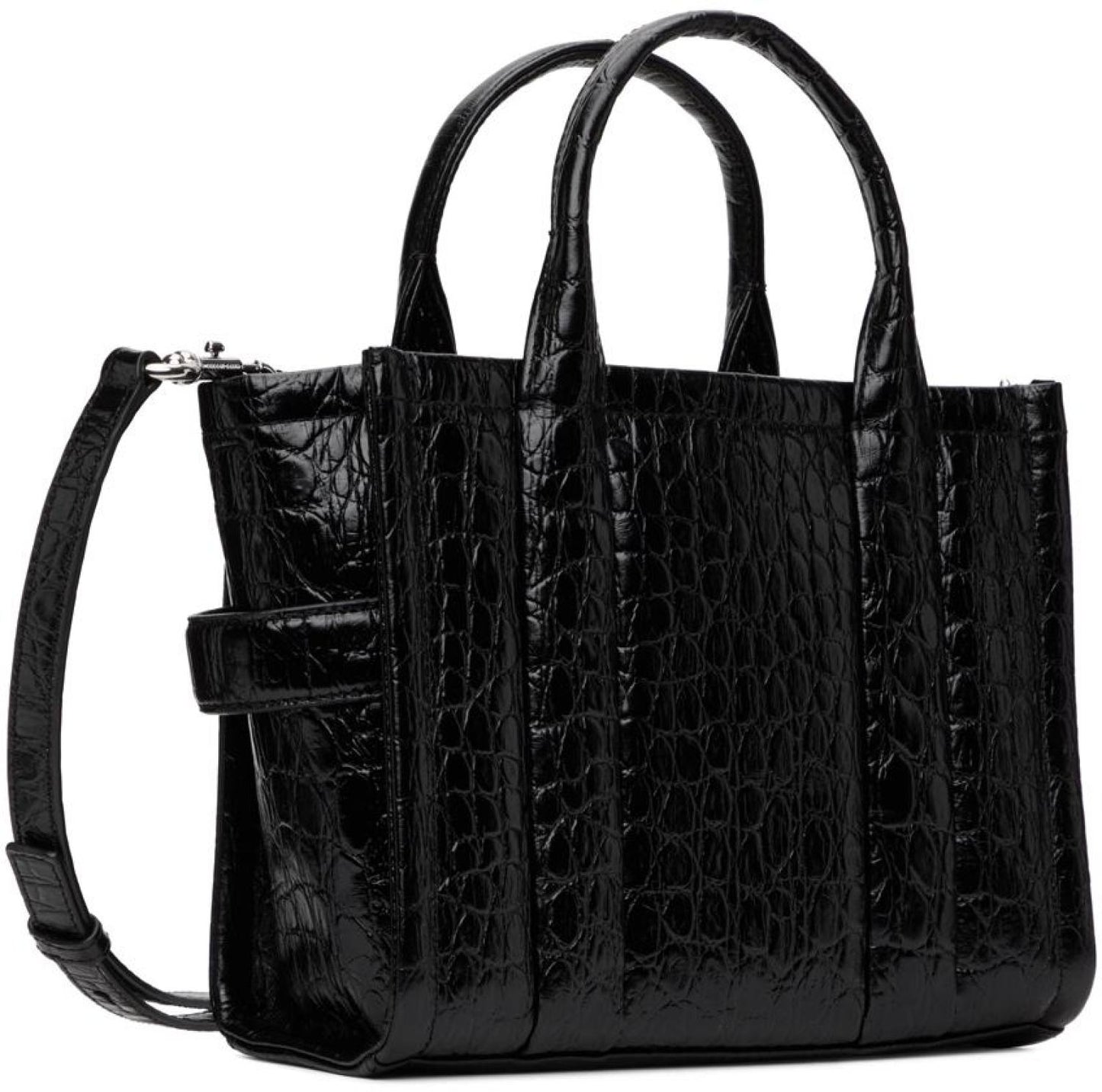 Black 'The Croc-Embossed Small' Tote