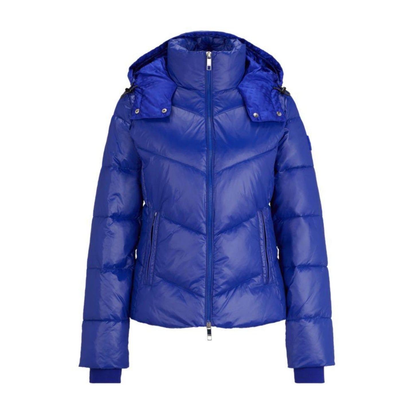 Water-repellent puffer jacket in gloss material