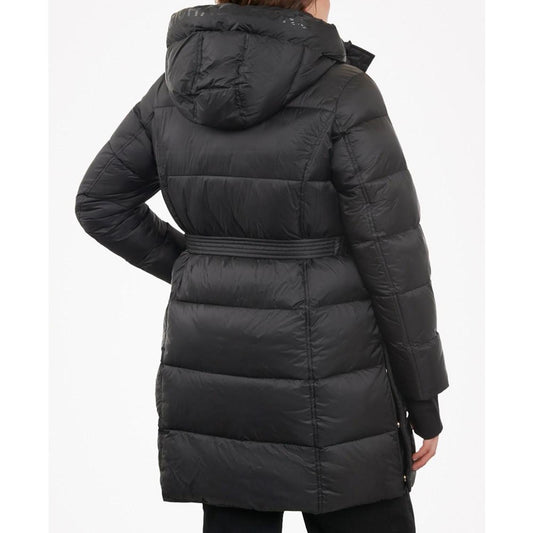 Women's Plus Size Hooded Belted Puffer Coat, Created for Macy's