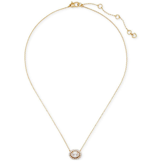 Gold-Tone Cubic Zirconia Orbital Mini Pendant Necklace, 16" + 3" extender