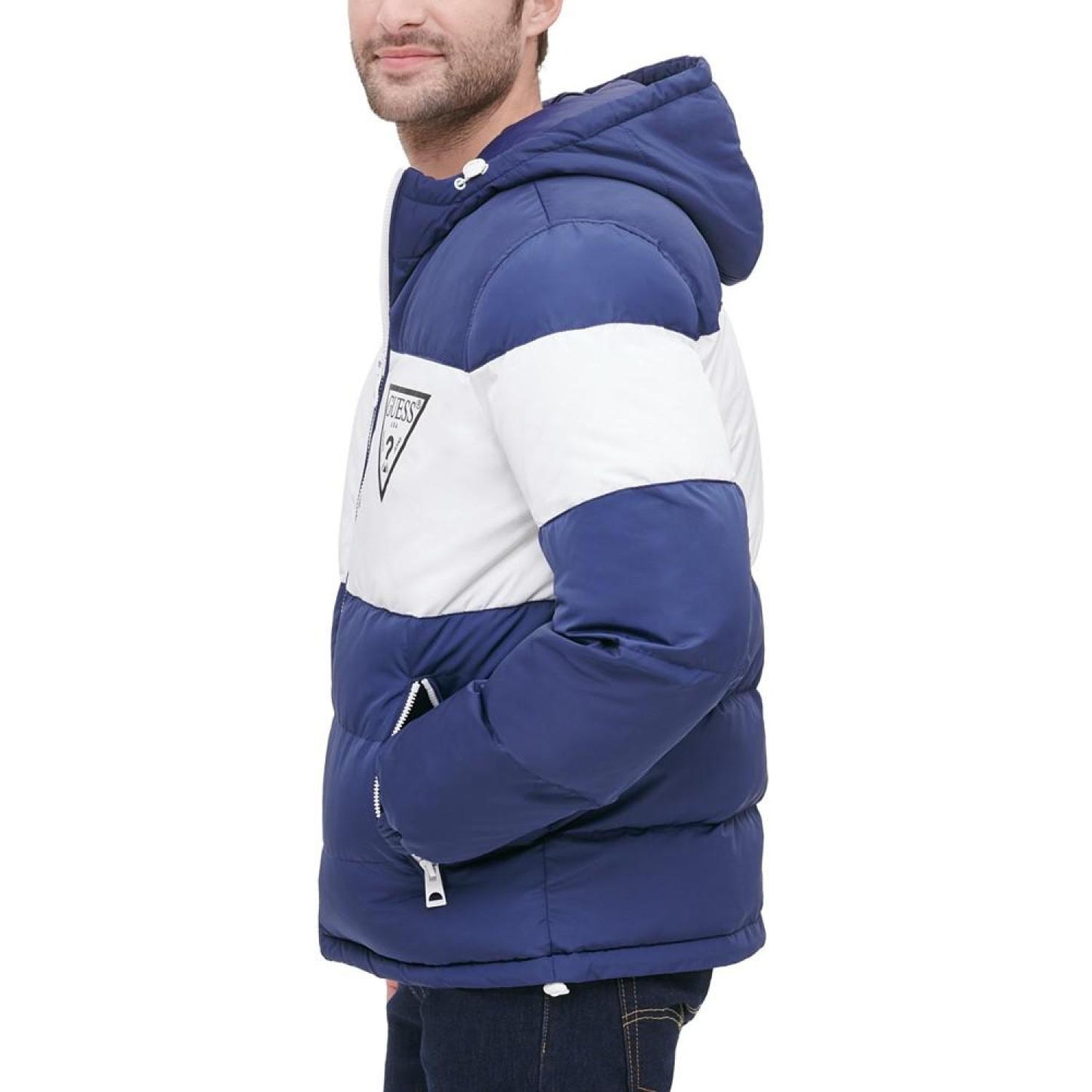 Men's Colorblock Hooded Puffer Jacket