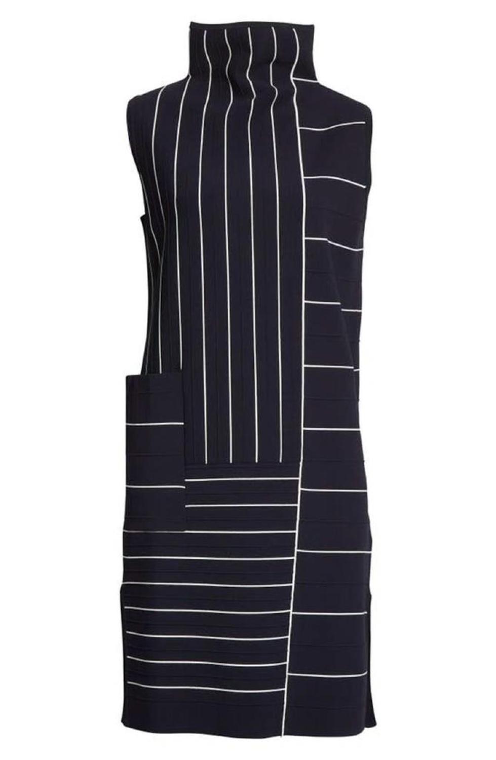 Serio Knit Stripe Dress In Navy/white