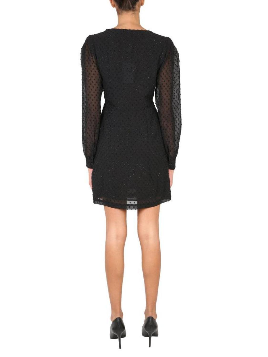 Michael Michael Kors Polka Dot Printed Long-Sleeved Dress