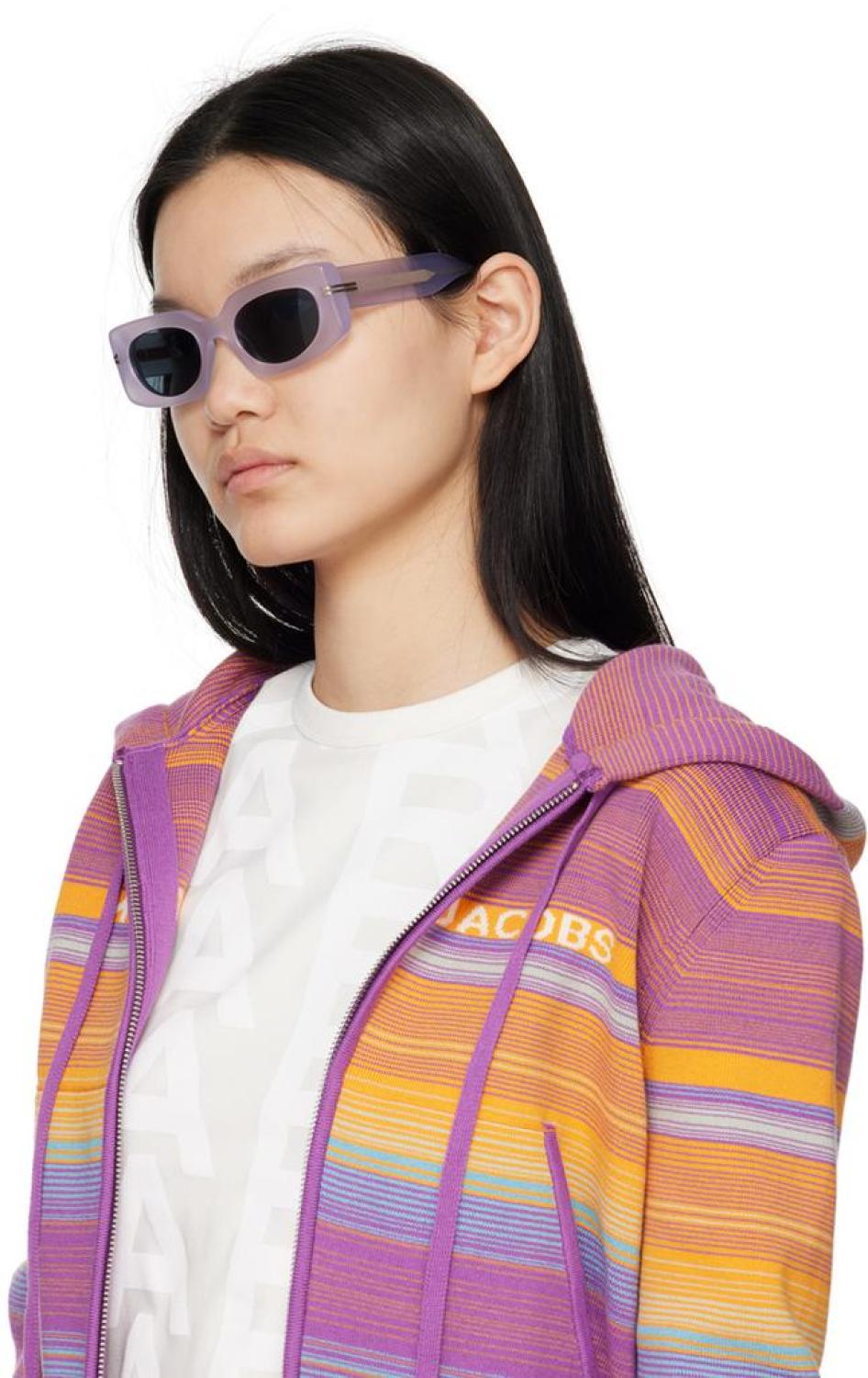 Purple Rectangular Sunglasses