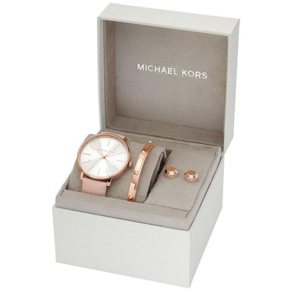 Women's Pyper Three-Hand Blush Leather Watch 38mm and Jewelry Gift Set