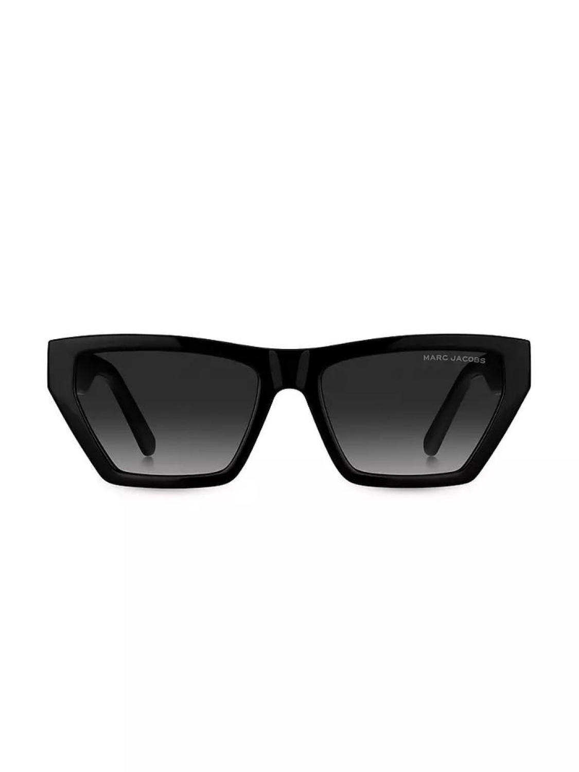 55MM Rectangle Logo Sunglasses