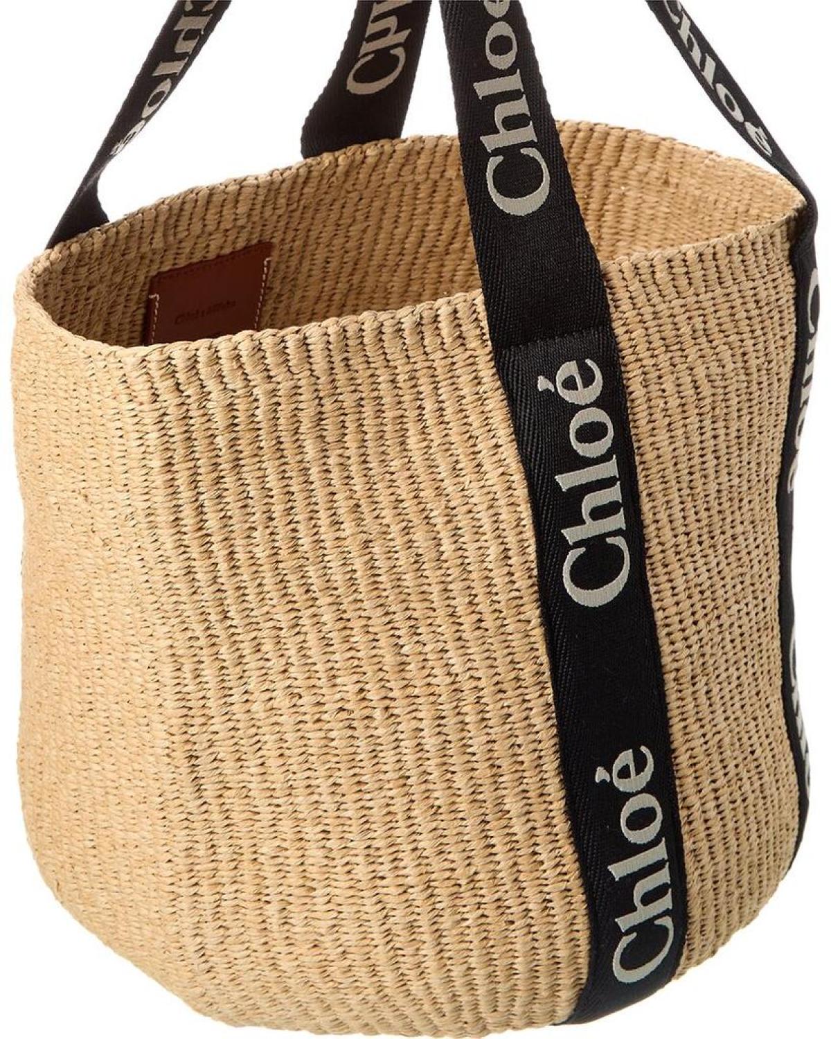 Chloé Woody Large Raffia Basket Tote