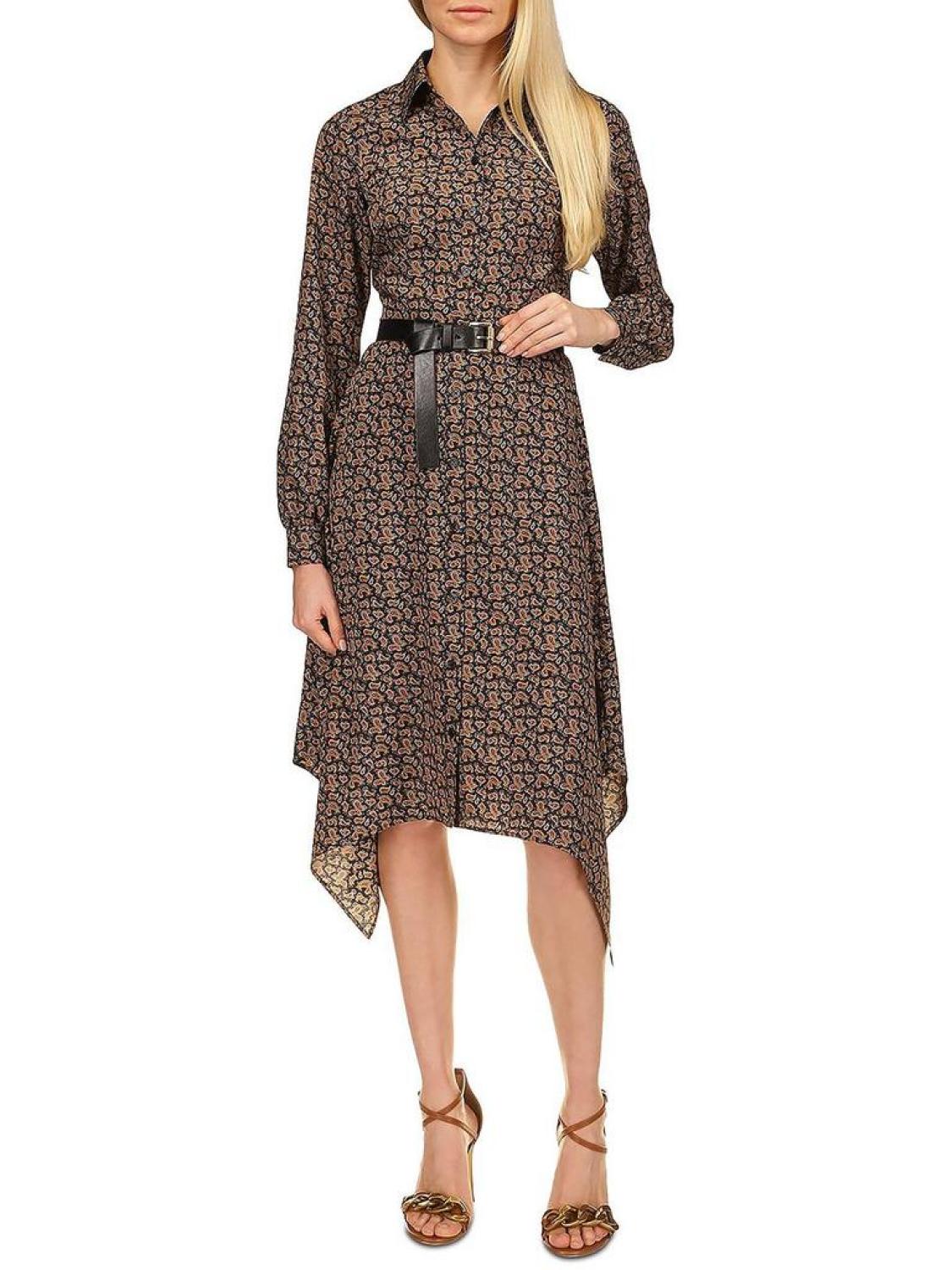 Womens Paisley Midi Shirtdress