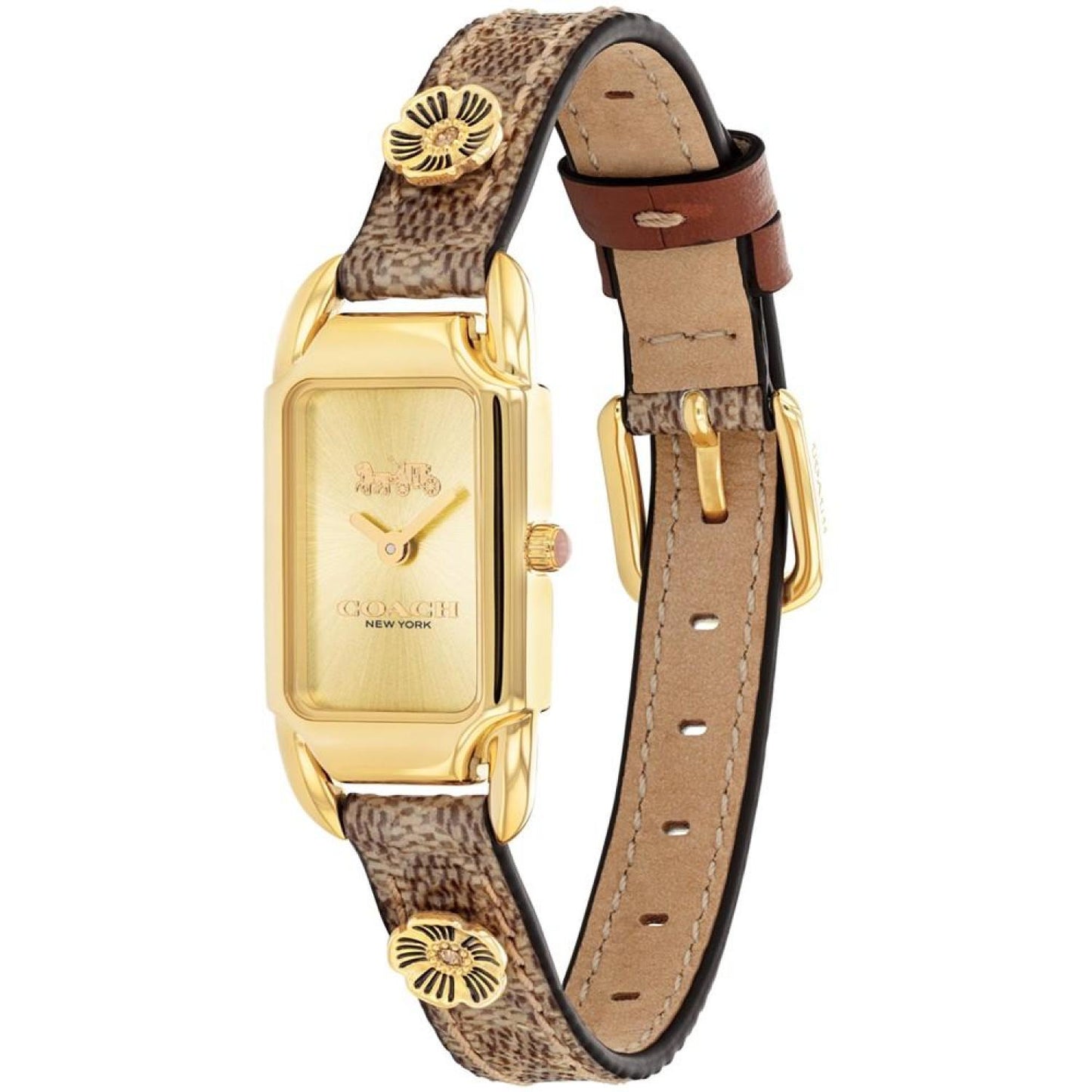 Women's Cadie Tan Signature Canvas Strap Watch, 28.5 x 17.5mm