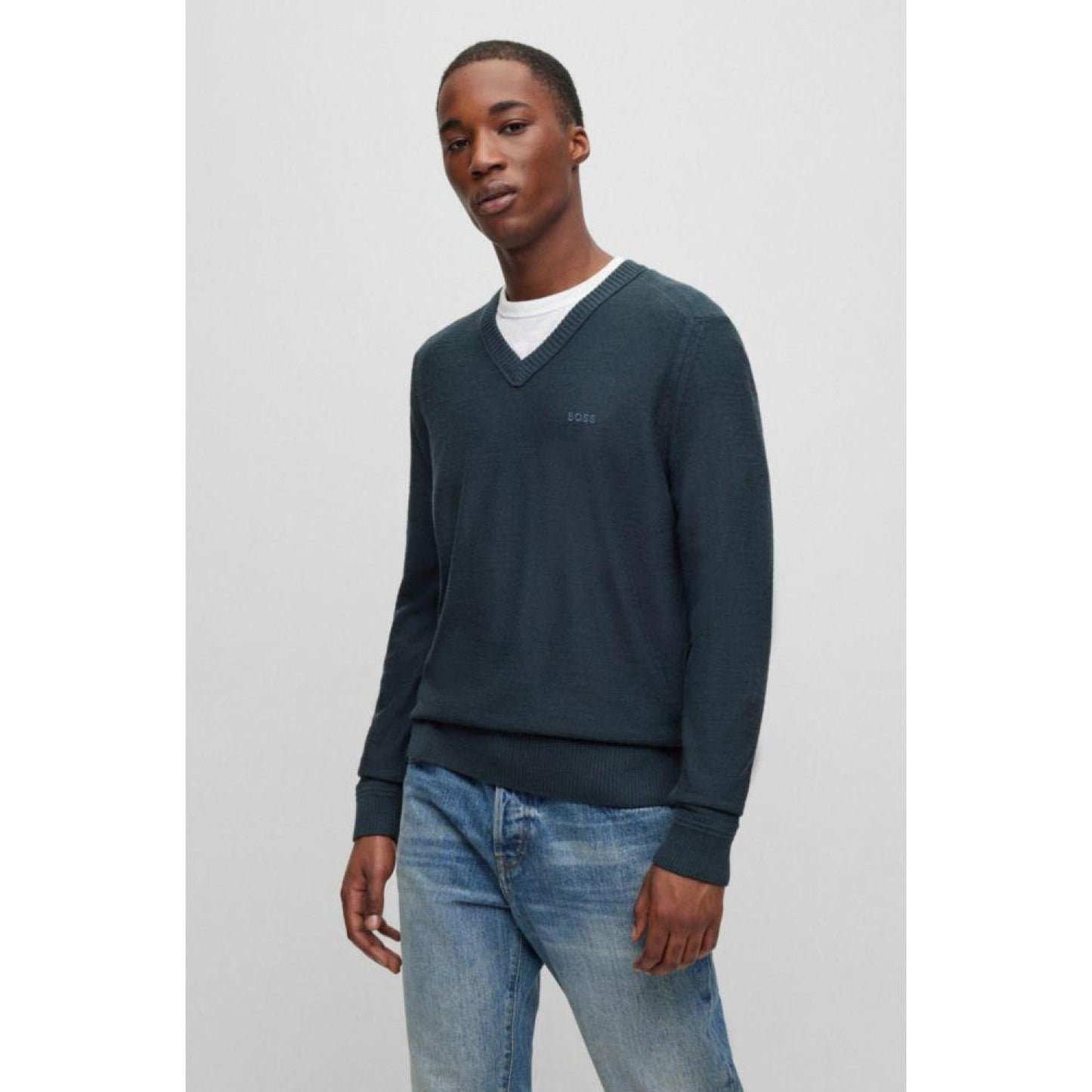 Wool-blend regular-fit sweater with logo detail