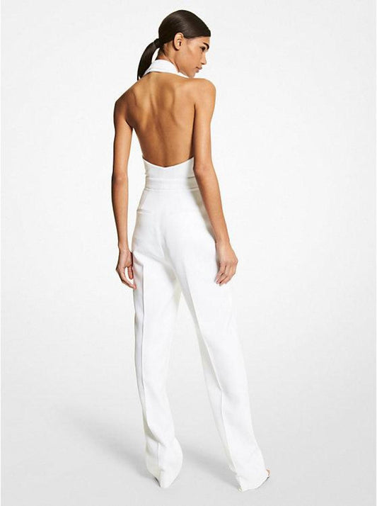 Double Crepe Sablé Halter Jumpsuit