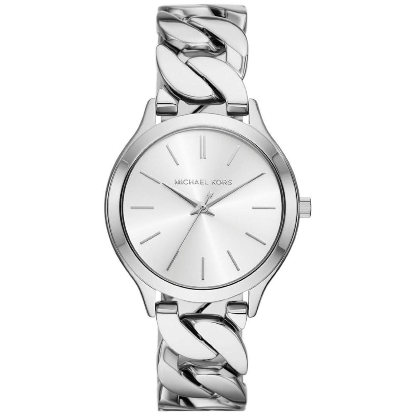 Women's Slim Runway Three-Hand Silver-Tone Stainless Steel Watch 38mm