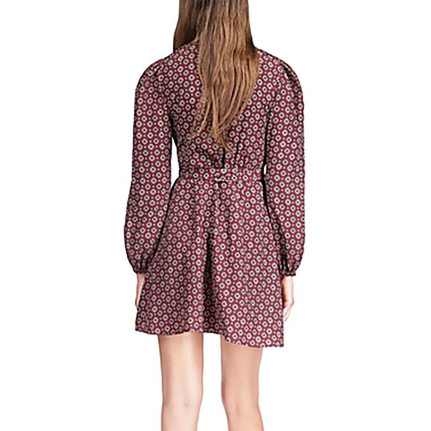 Womens Printed Mini Wrap Dress