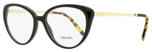 Prada Women's Cat Eye Eyeglasses VPR06W 1AB1O1 Black/Gold 53mm