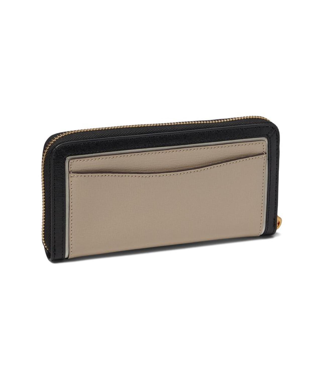 Morgan Color-Blocked Saffiano Leather Zip Around Continental Wallet